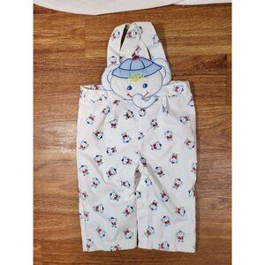 Vtge Tiny‎ Tots Size 6-9 White Elephant Overalls